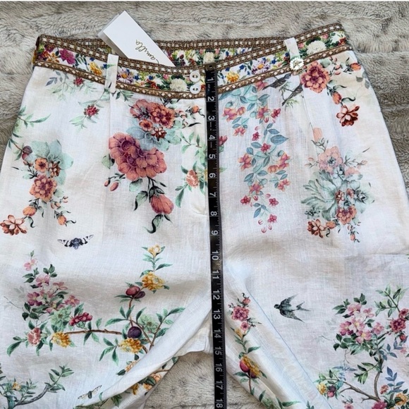 NWT✨CAMILLA Floral Linen Wide-Leg Pants in Plumes and Parterres Size L - Picture 9 of 16